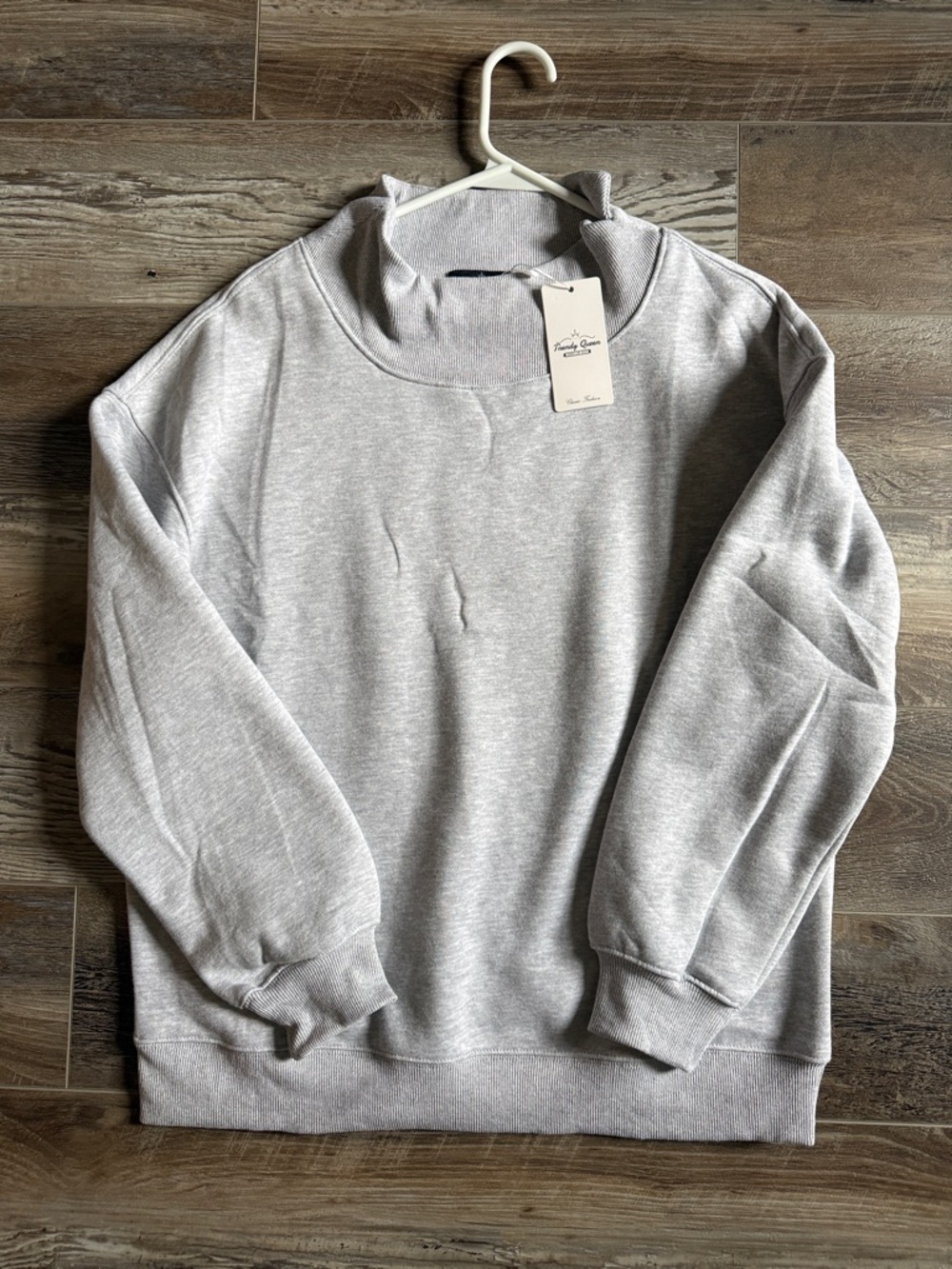 Women’s Light Gray Mock Neck Sweater